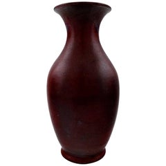 Patrick Nordstrøm, Unique Ceramic Vase, Islev, Beautiful Deep Oxblood Glaze
