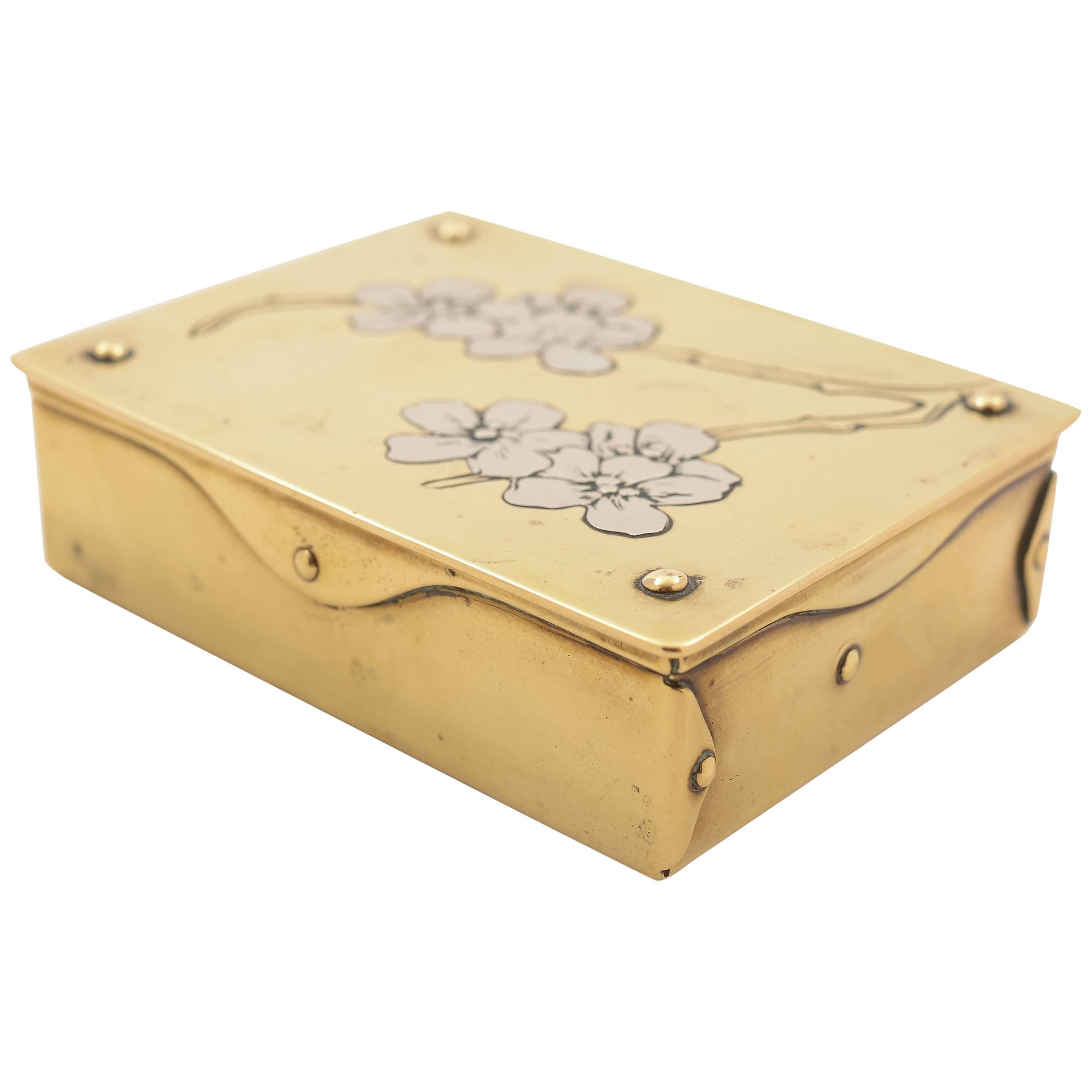 German Arts & Crafts Stamp Box, circa 1900 For Sale