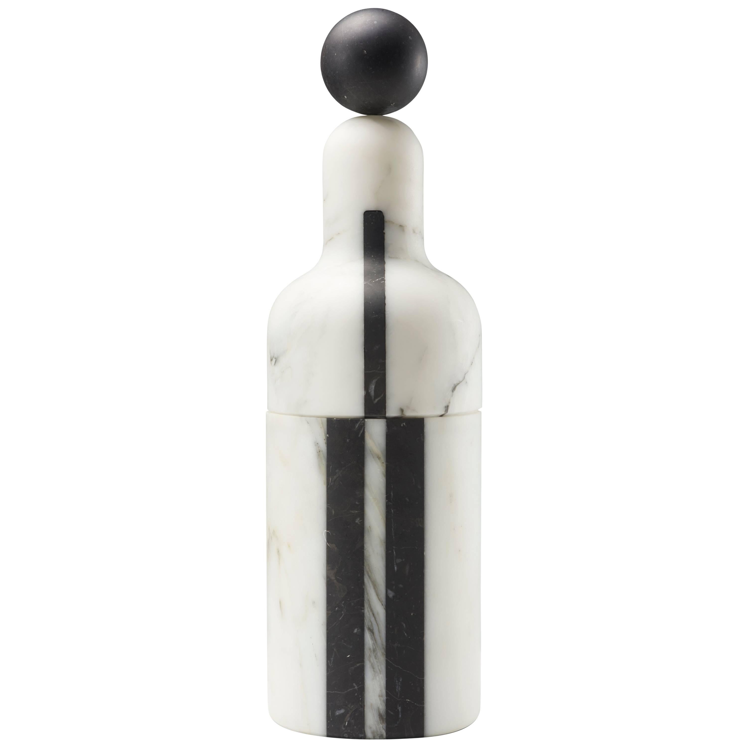 Coolers C, Bottle Cooler in Marble and Brass by Pietro Russo for Editions Milano For Sale