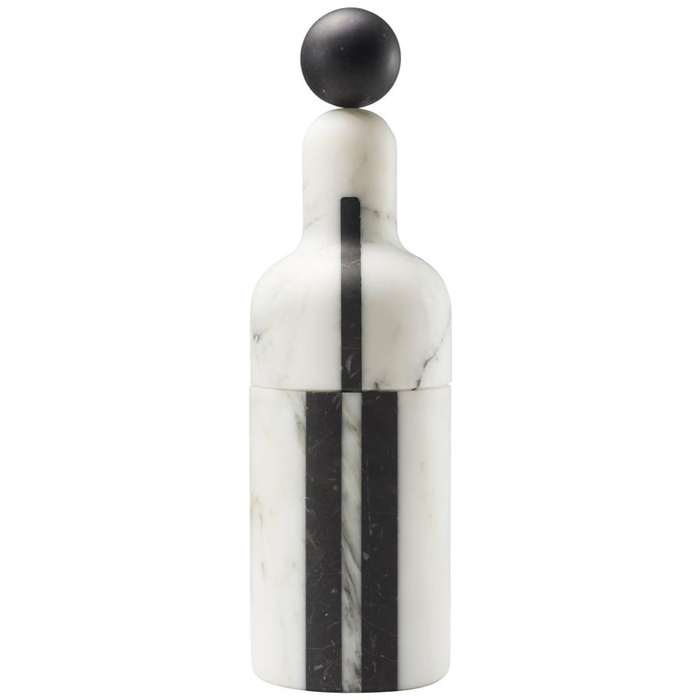 Coolers C, Bottle Cooler in Marble and Brass by Pietro Russo for