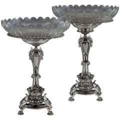 Antique French Christofle Silver Plated Pair of Comports, Paris, circa 1880