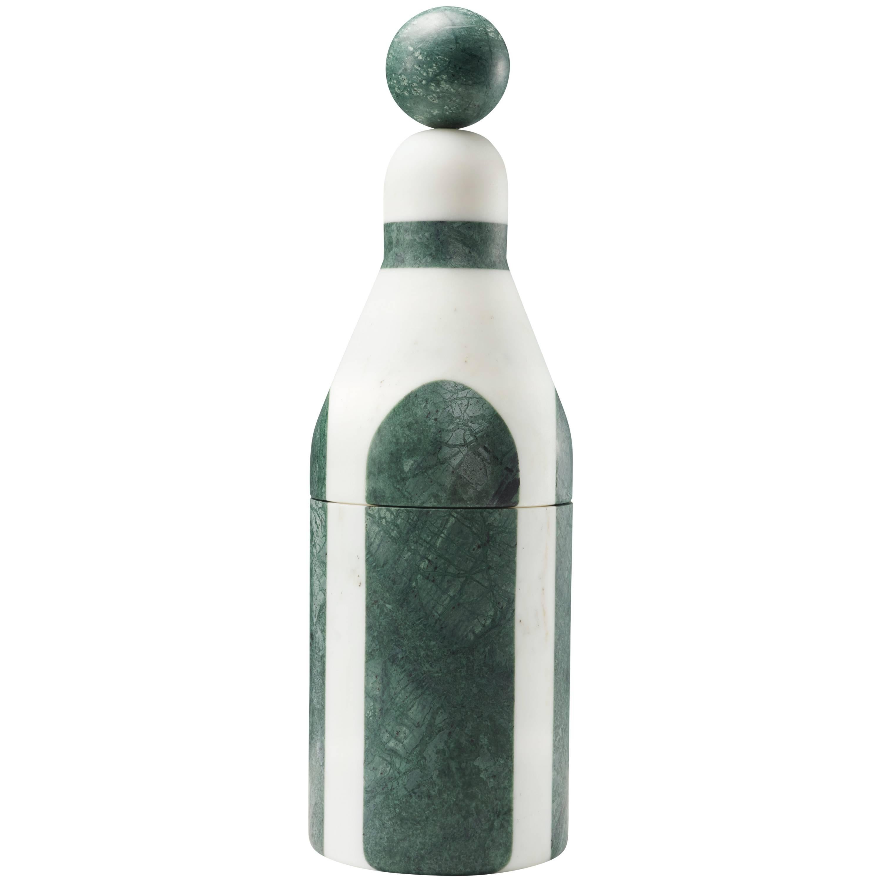 Coolers B, Bottle Cooler in Marble and Brass by Pietro Russo for Editions Milano For Sale