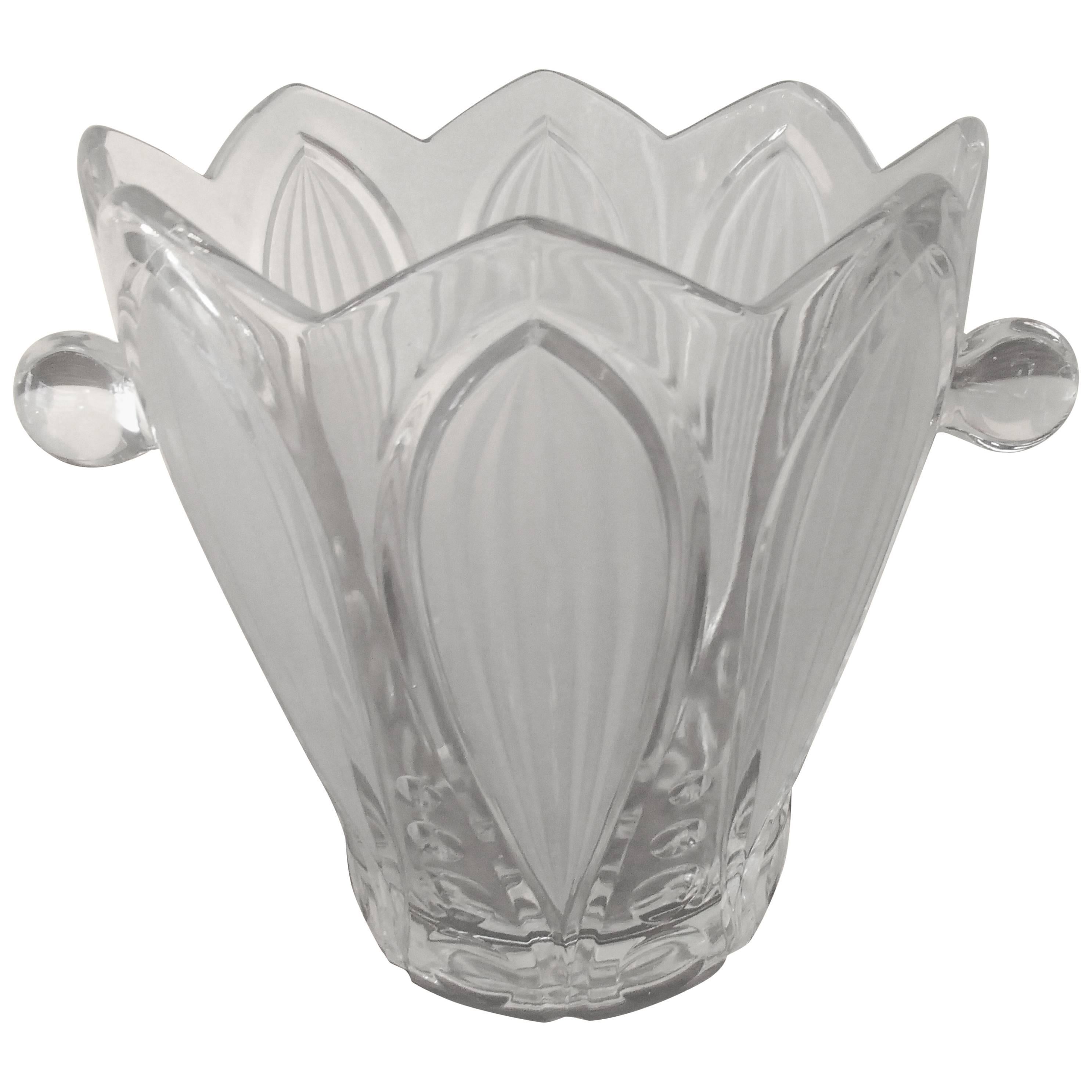 Art Deco Glass Vine or Champagne Cooler Verlys