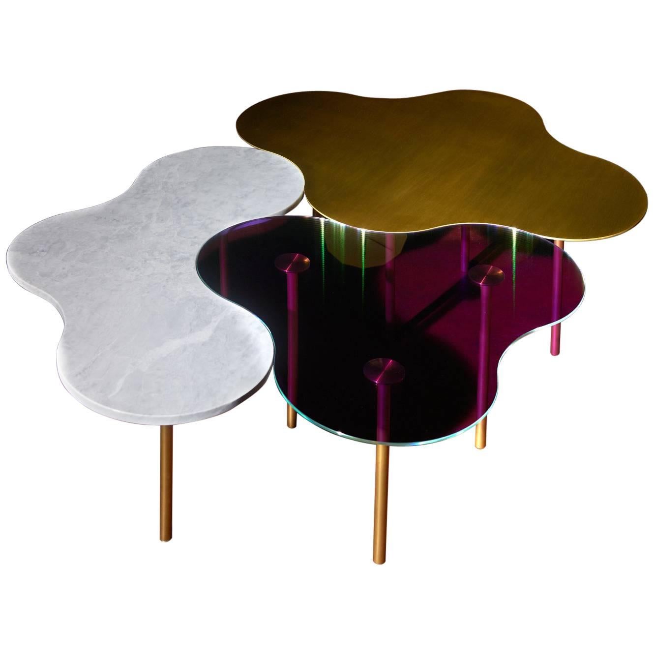 Brass Coffee Table Ensemble of 3-Sebastian Scherer