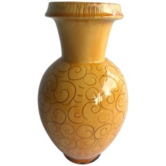 Kähler Vase in Yellow Uran Glazed Stoneware, 1930s Denmark