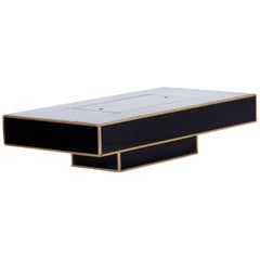 Mario Sabot Black and Brass Coffee Table