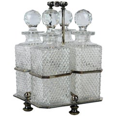 Georgian Style Sheffield SP Tantalus Decanter Set