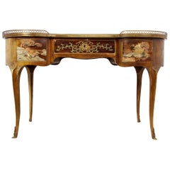 Antique French Chinoiserie Kidney Writing Desk, circa 1860