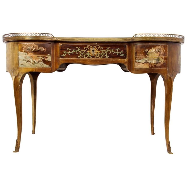Antique French Chinoiserie Kidney Writing Desk, Circa 1860 For Sale Antique French Chinoiserie Kidney Writing Desk, circa 1860 For Sale - Antique French Chinoiserie Kidney Writing Desk, Circa 1860 For Sale