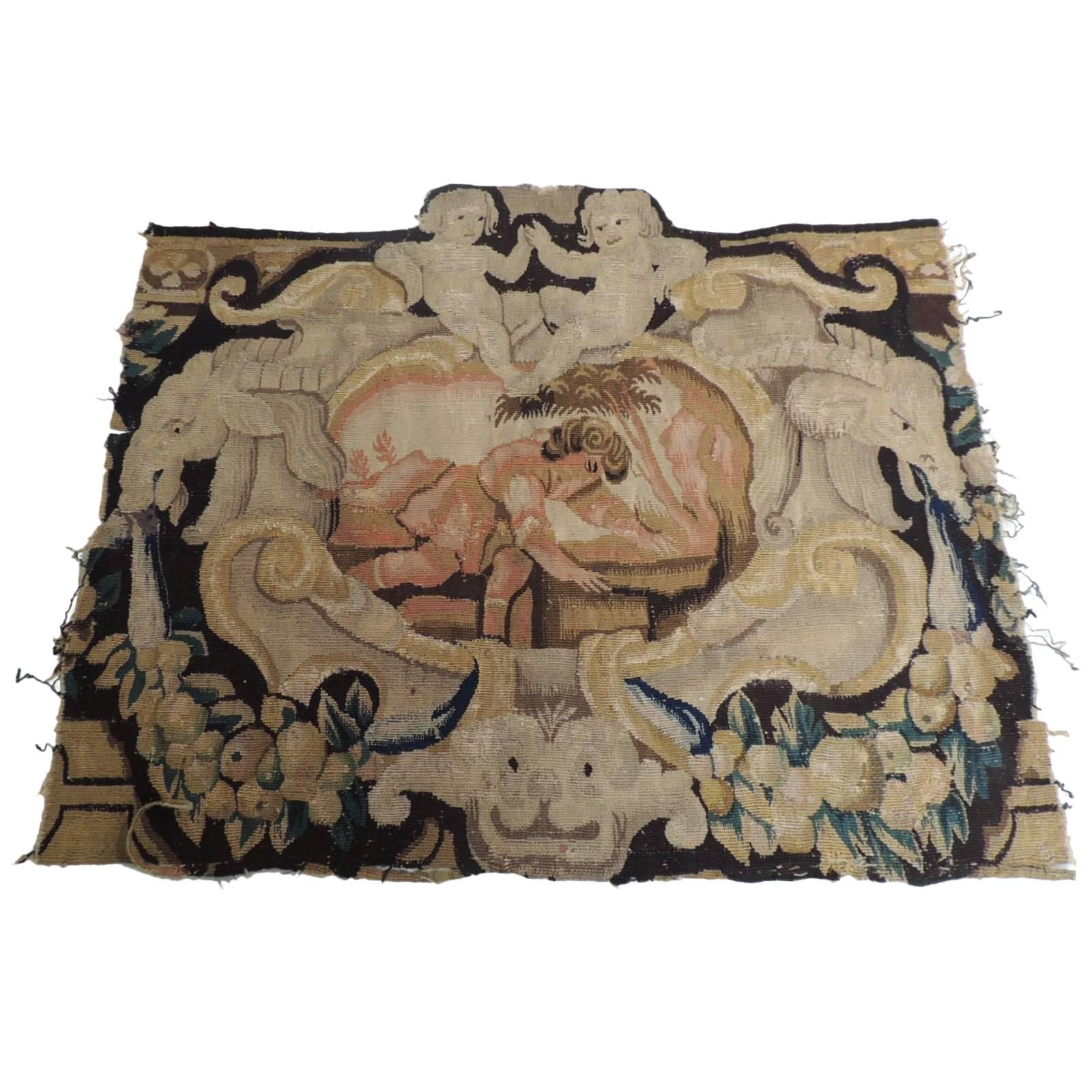 18th Century Antique Verdure Tapestry Panel
