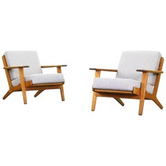 Pair of Lounge Chairs by Hans J. Wegner for GETAMA