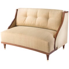 Biedermeier Loveseat in German Walnut by Gaisbauer Austria