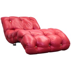 Bretz Designer Chaiselongue Sofa Leather Red Gold Couch Modern