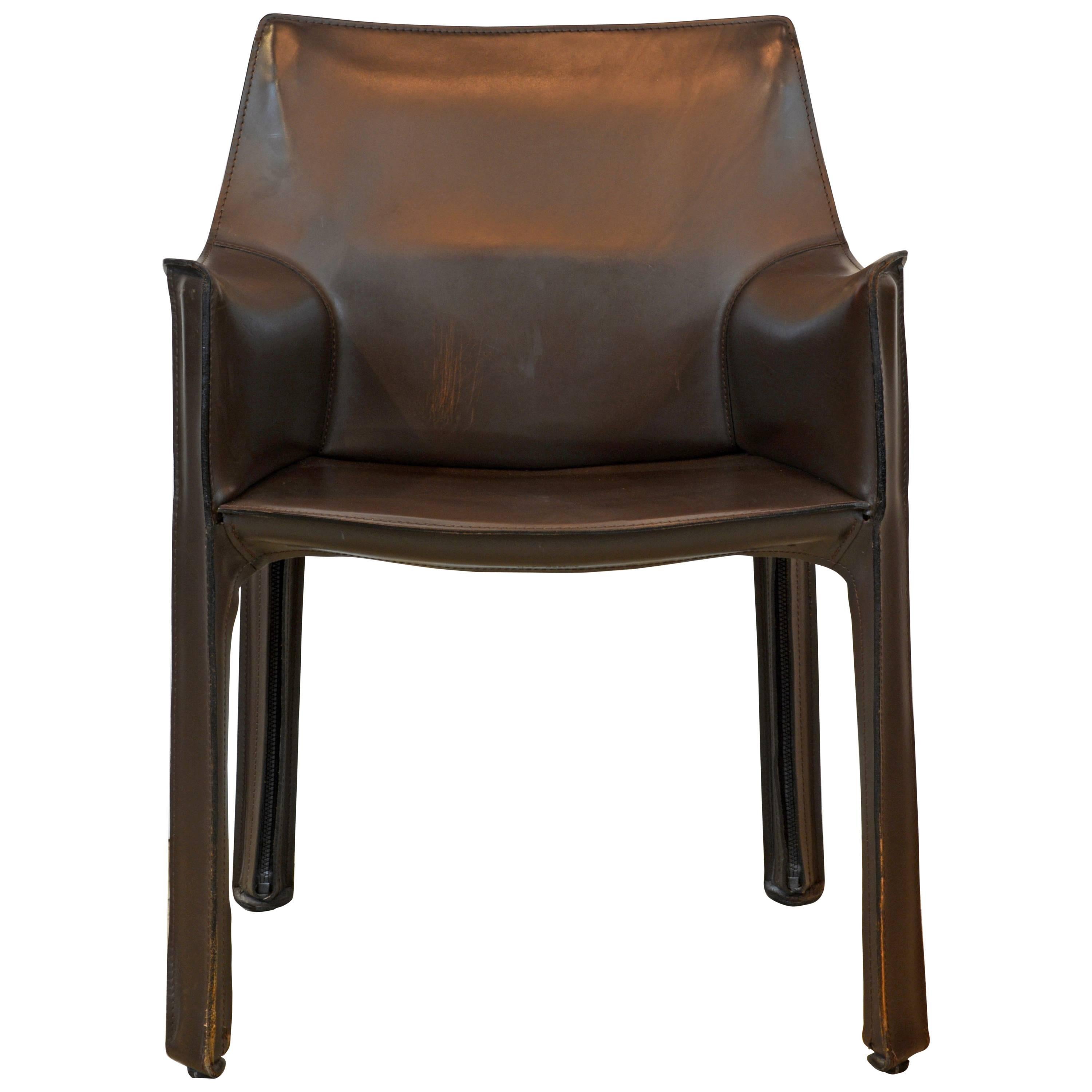 Iconic Mario Bellini Design Leather Dining or Work Chair by Cassina, Italy