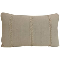 Antique Beige French Linen Lumbar Decorative Pillow
