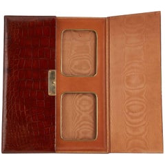 Gran marco antiguo de cuero plegable de principios del siglo XX, circa 1920