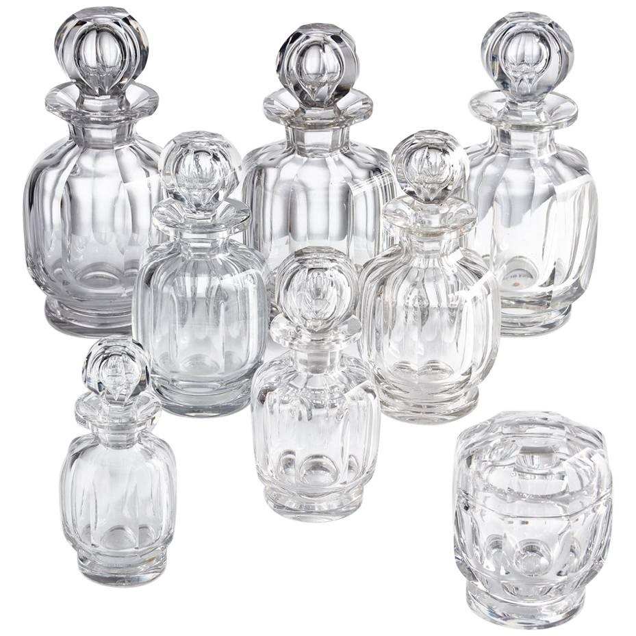 Collection of Mid-20th Century Baccarat Glass Toiletry Bottles, circa 1950