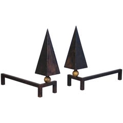 Pair of Andirons by Jean Royere, circa 1950, France