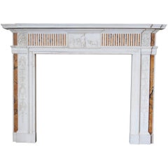 19th Century Georgian Mantel in Statuary Marble with Siena Inlay ‘NY-156’