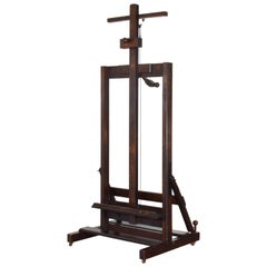 Used Continental Adjustable Oak Display Easel, circa 1900