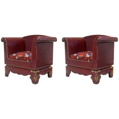 Pair of Chinoiserie Art Deco Chairs, France, circa 1930s
