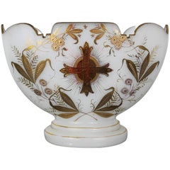 Used Cup, Planter, Wedding Cup, vase - Opaline Glass Gilded with Fine Gold