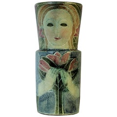 Theo and Susan Harlander Brooklin Pottery, Mid-Century Cubist Vase