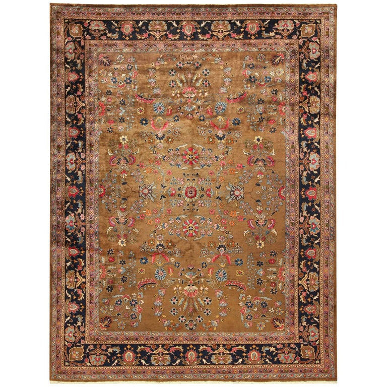 Room Size Antique Indian Rug. Size: 9 ft 3 in x 12 ft (2.82 m x 3.66 m)