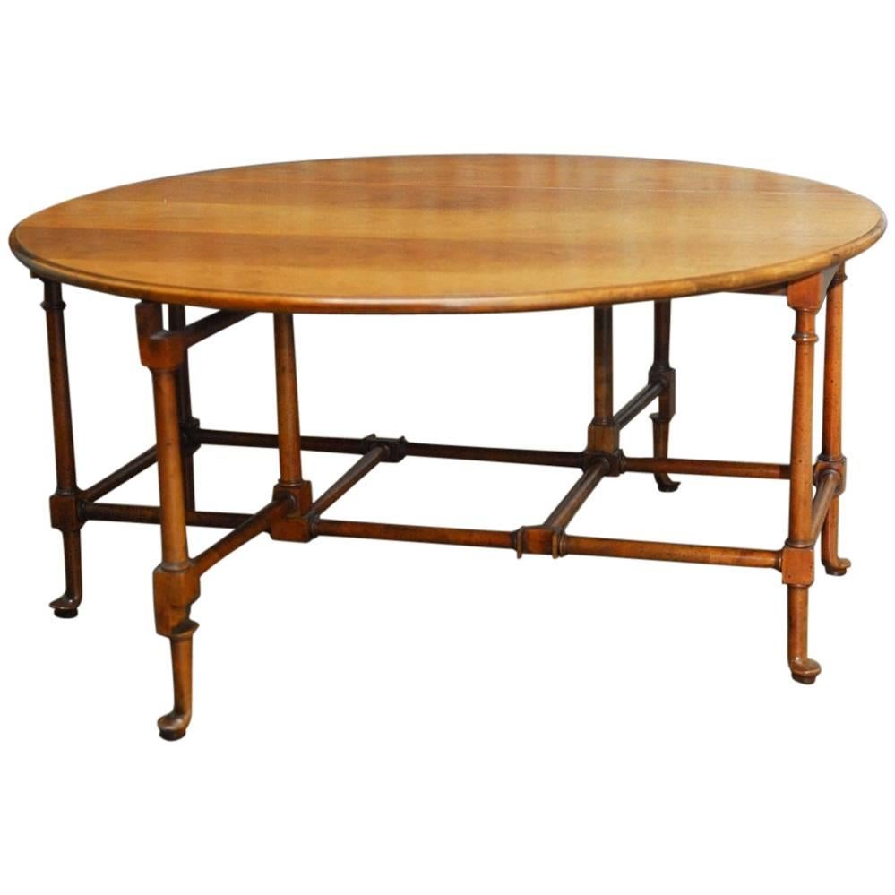 Queen Anne Style Mahogany Drop-Leaf Coffee Table by Baker