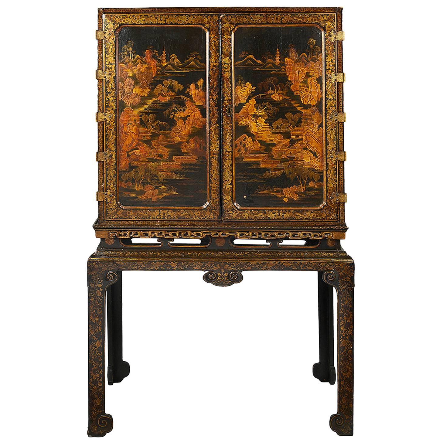 18th Century Lacquer Cabinet on Stand