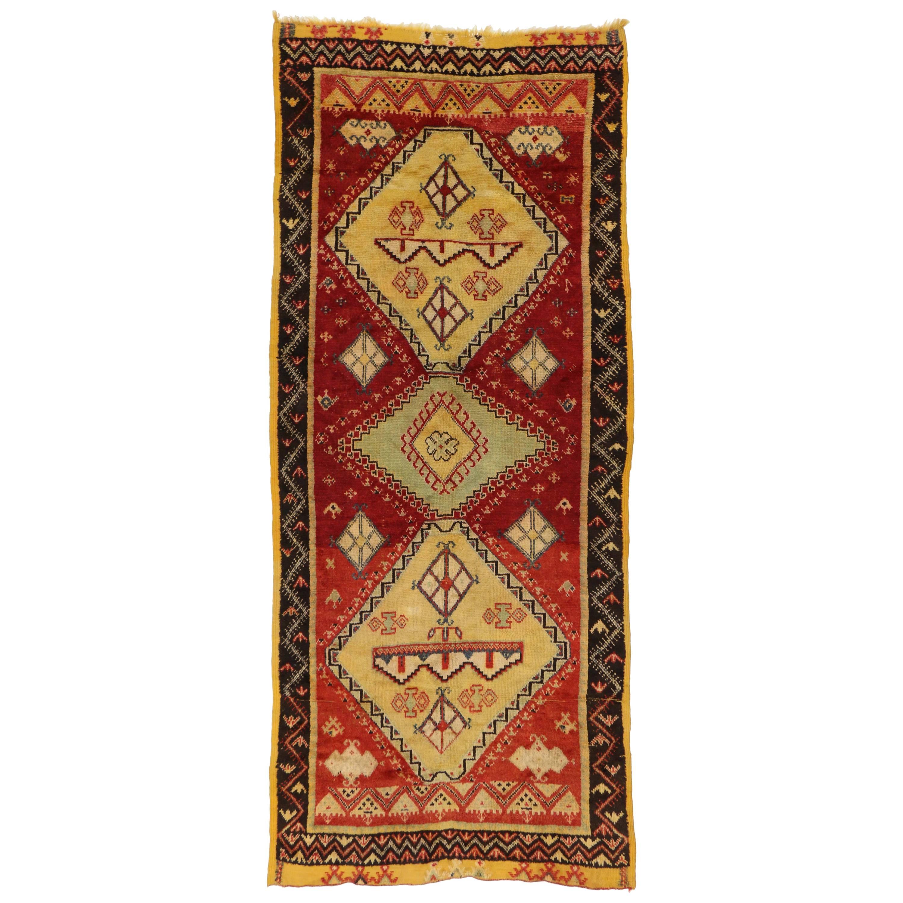 Vintage Berber Moroccan Rug with Modern Tribal Style