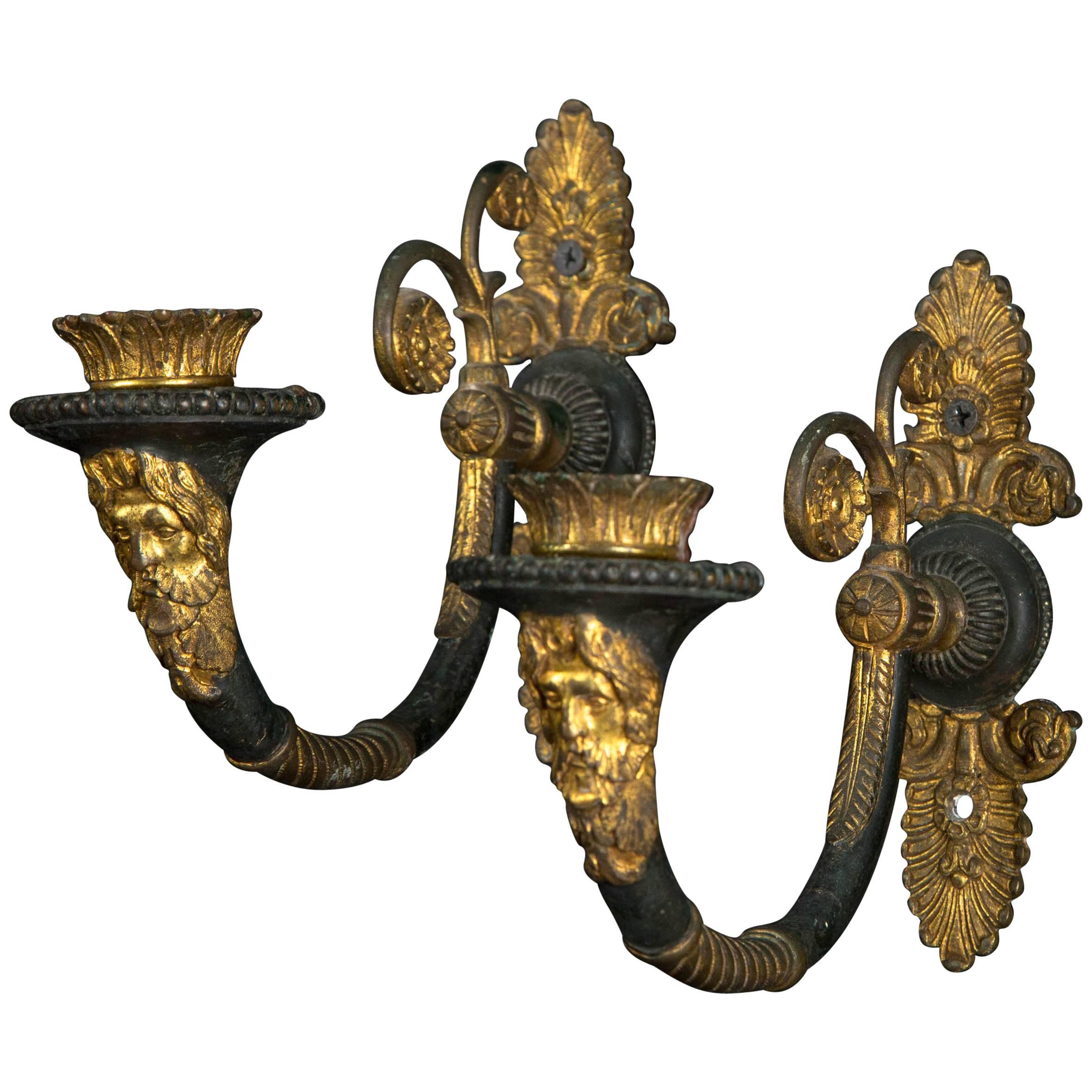 Pair of 19th Century One Light French Empire Sconces For Sale