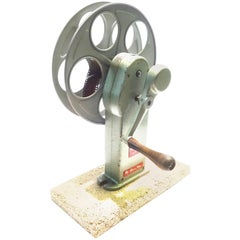 Vintage Cinema Movie Professional Film Rewind With Reel, circa Mid Century as Sculpture