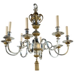 Antique Caldwell Silver and Gold Finish Chandelier