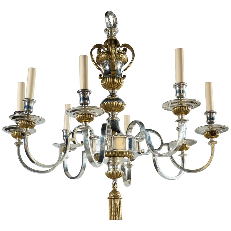 Caldwell Silver and Gold Finish Chandelier For Sale at 1stDibs