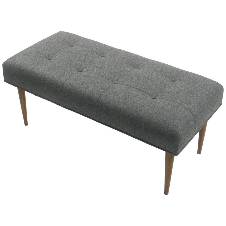 grey tufted bench dining modern button tufted bench upholstered in dark grey with walnut spindle legs for sale grey tufted bench dining modern button tufted bench upholstered in dark grey with walnut spindle legs for sale