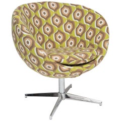 Overman Style Pod Swivel Chair with Nickel Base