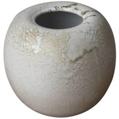 One off Bulbous Vase White and Brown Glaze