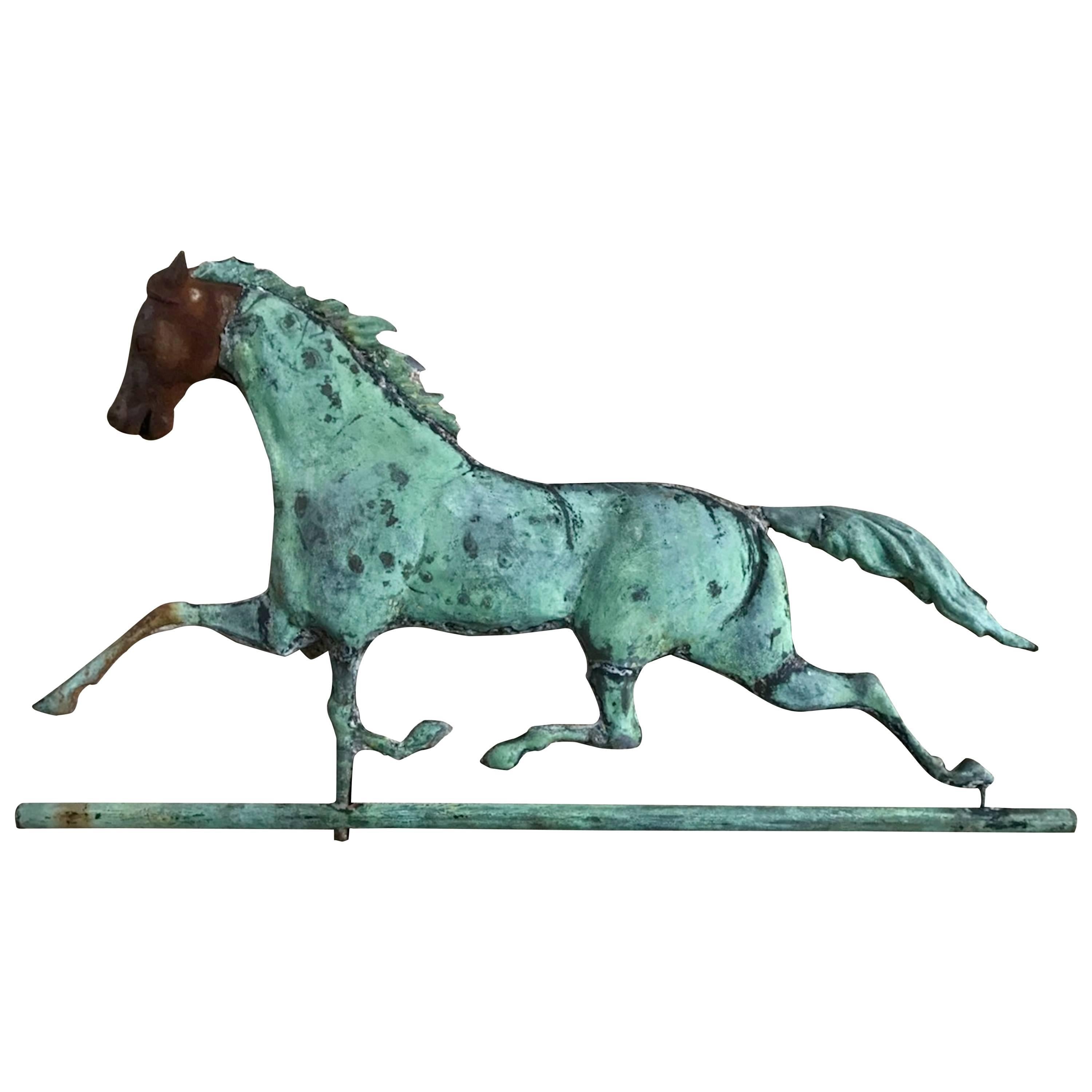 19th Century Full Bodied Running Horse Weathervane Great Patina