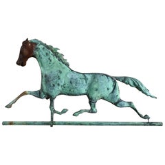 Antique 19th Century Full Bodied Running Horse Weathervane Great Patina