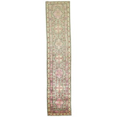 Vintage Khotan Runner in Pinks and Green