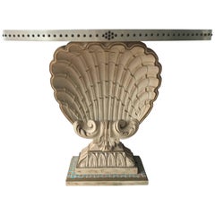 Maison Jansen Console Demi-Lune Shell