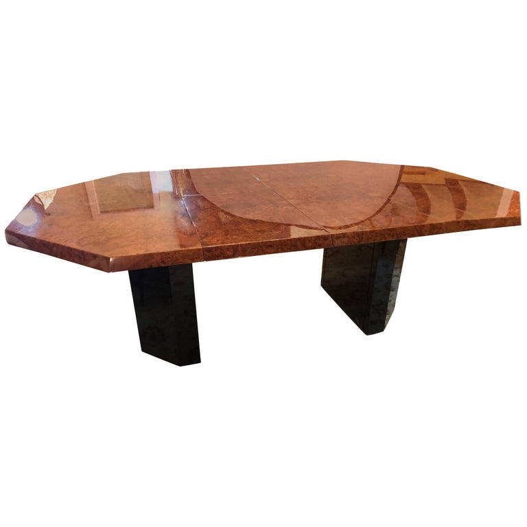 Midcentury Milo Baughman For Thayer Coggin Burl Walnut Octagonal Midcentury Milo Baughman For Thayer Coggin Burl Walnut Octagonal Dining Table