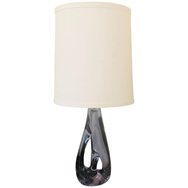 Sevres French 1960s Lavender Crystal Table Lamp at 1stDibs