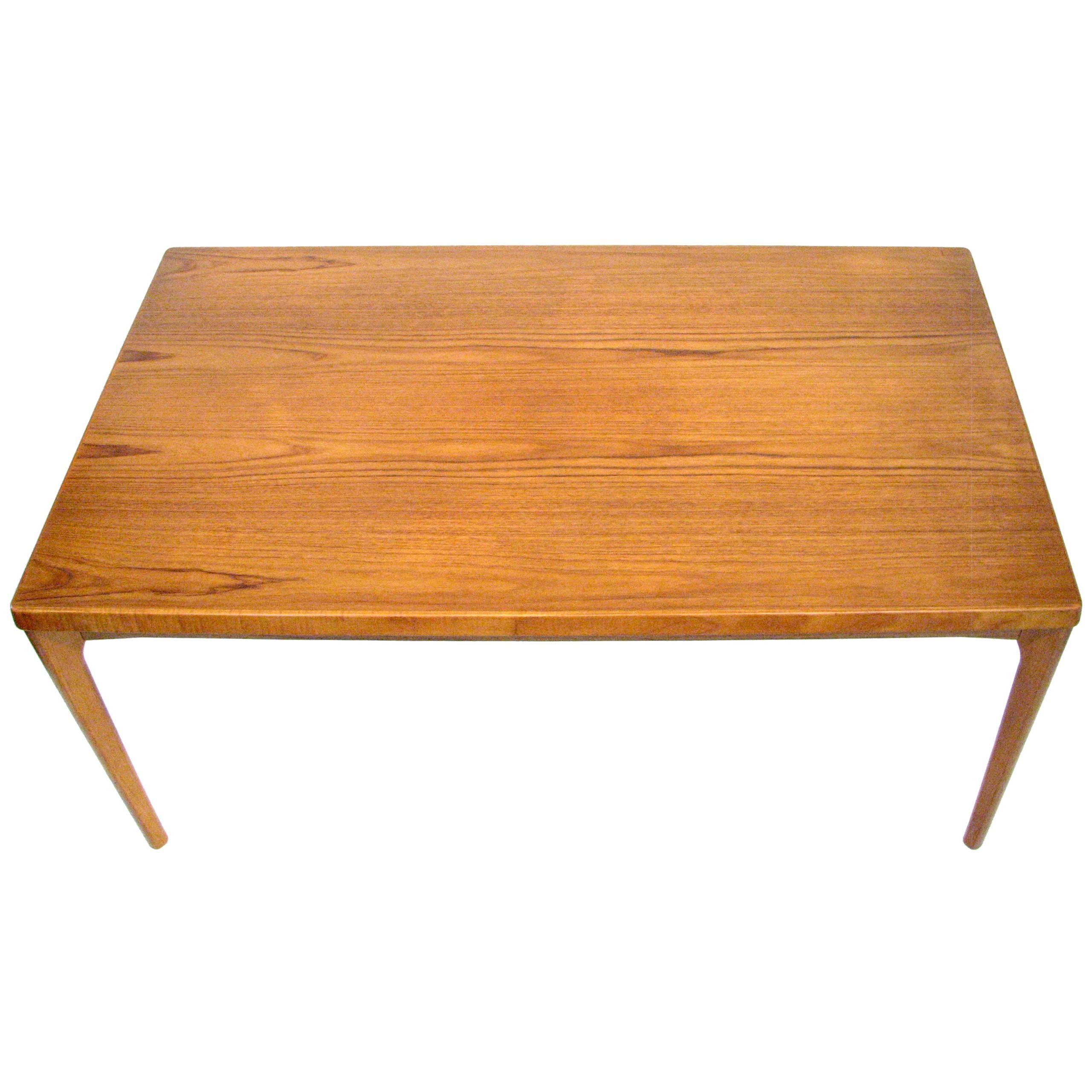 Midcentury Danish Teak Dining Table with Pull-Out Leaves by Henning Kjærnulf