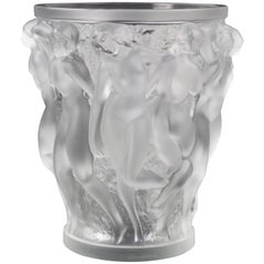 Beautiful Large Lalique Crystal Bacchantes Vase