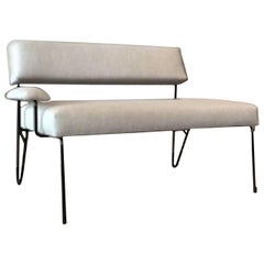 Alex Outdoor Upholstered Stainless Steel Powder Coated Lounge Settee Club Bench