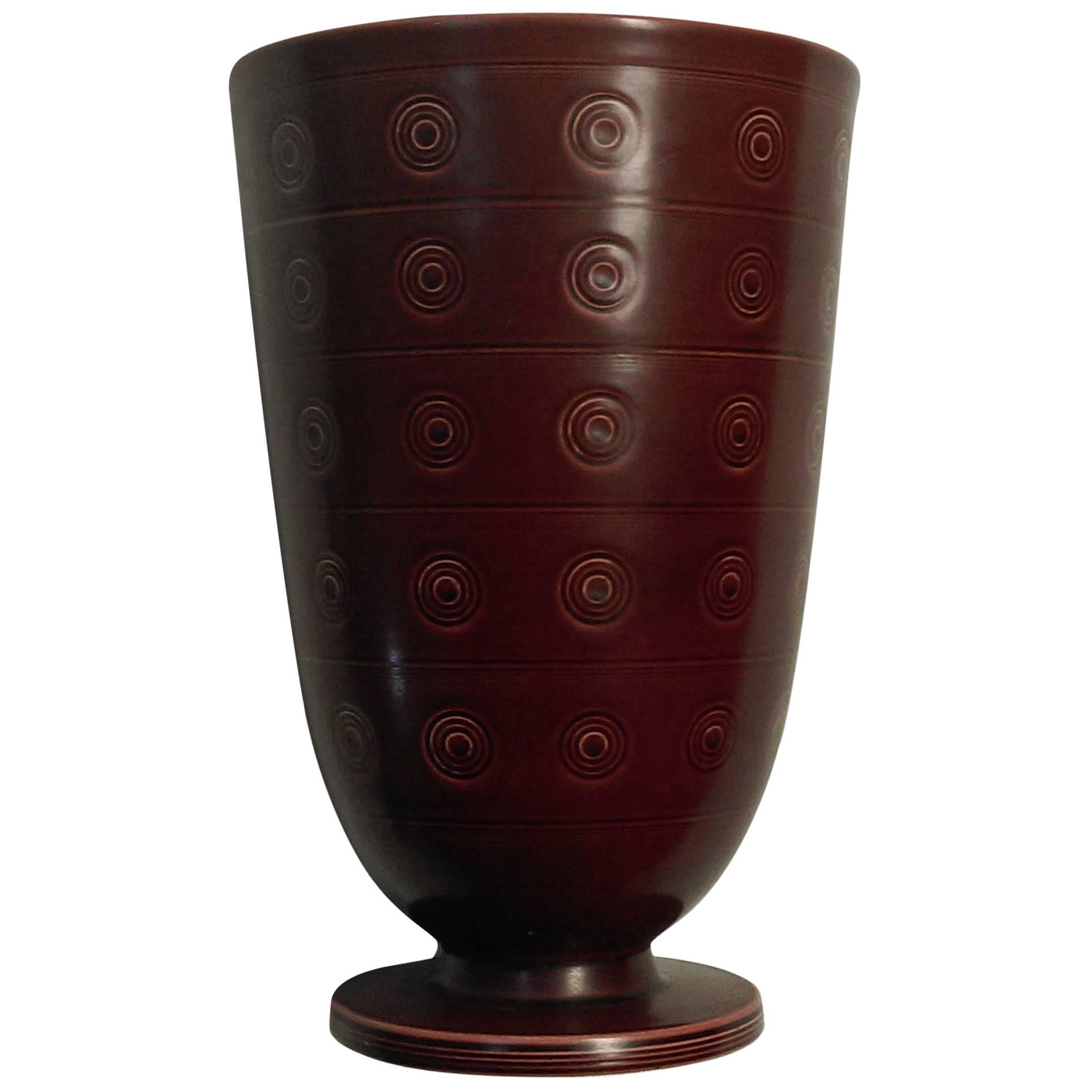 1930s Nils Thorsson large Art Deco 'Solbjerg' Vase by Aluminia