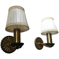 Elegant French Neoclassical Gilt Bonze Child Hands Sconces, Jansen/Baguès Style