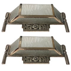 Pair of French Art Deco Sconces with Stunning Deco Details